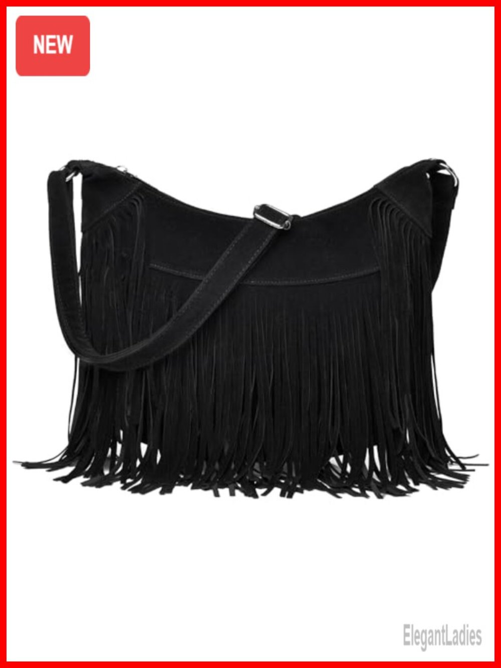 Fringe Hobo Bag Vegan Suede Crossbody Shoulder Purse Western Vintage